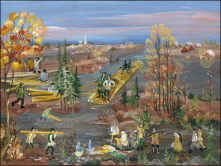 Shipping of Wood by River. 2005 