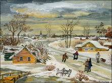 Village Road in winter. 2008 